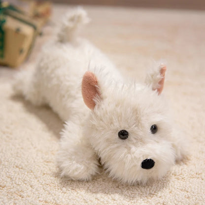 Plush dog pillow stuffed with PP Cotton, soft texture detail close-up