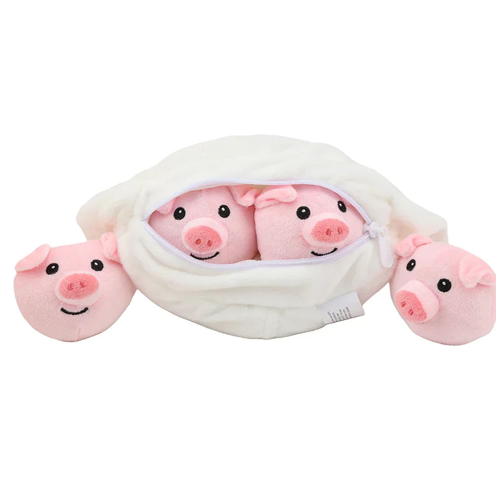 Polish dumpling plush with four mini pork dolls inside