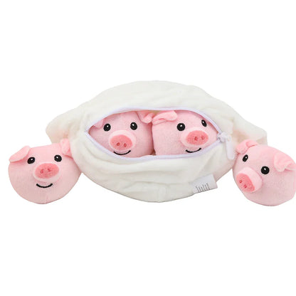Polish dumpling plush with four mini pork dolls inside