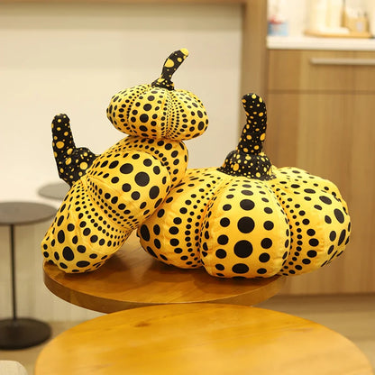 Polka dot pumpkin plush available in five sizes from 20cm to 60cm