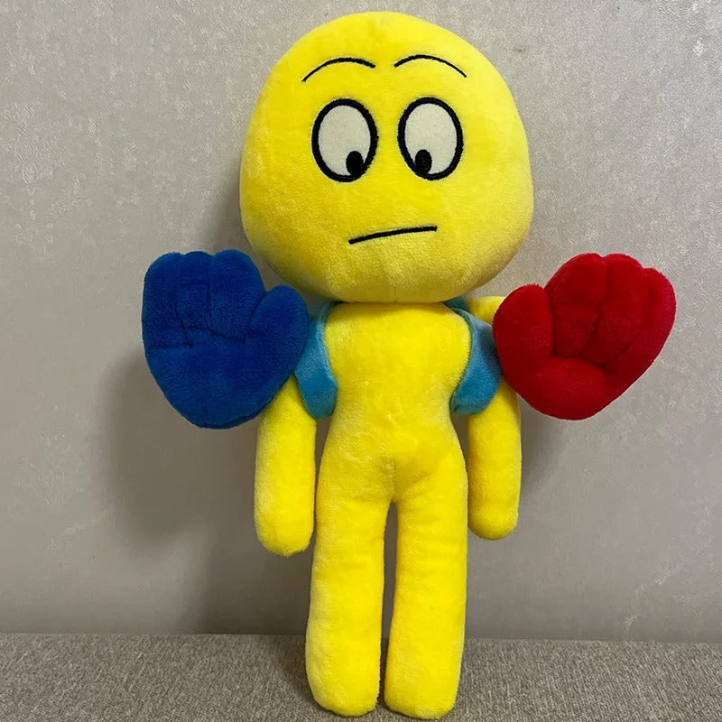 Poppy Playtime Grab Pack plush toy with integrated red hand and blue hand arms
