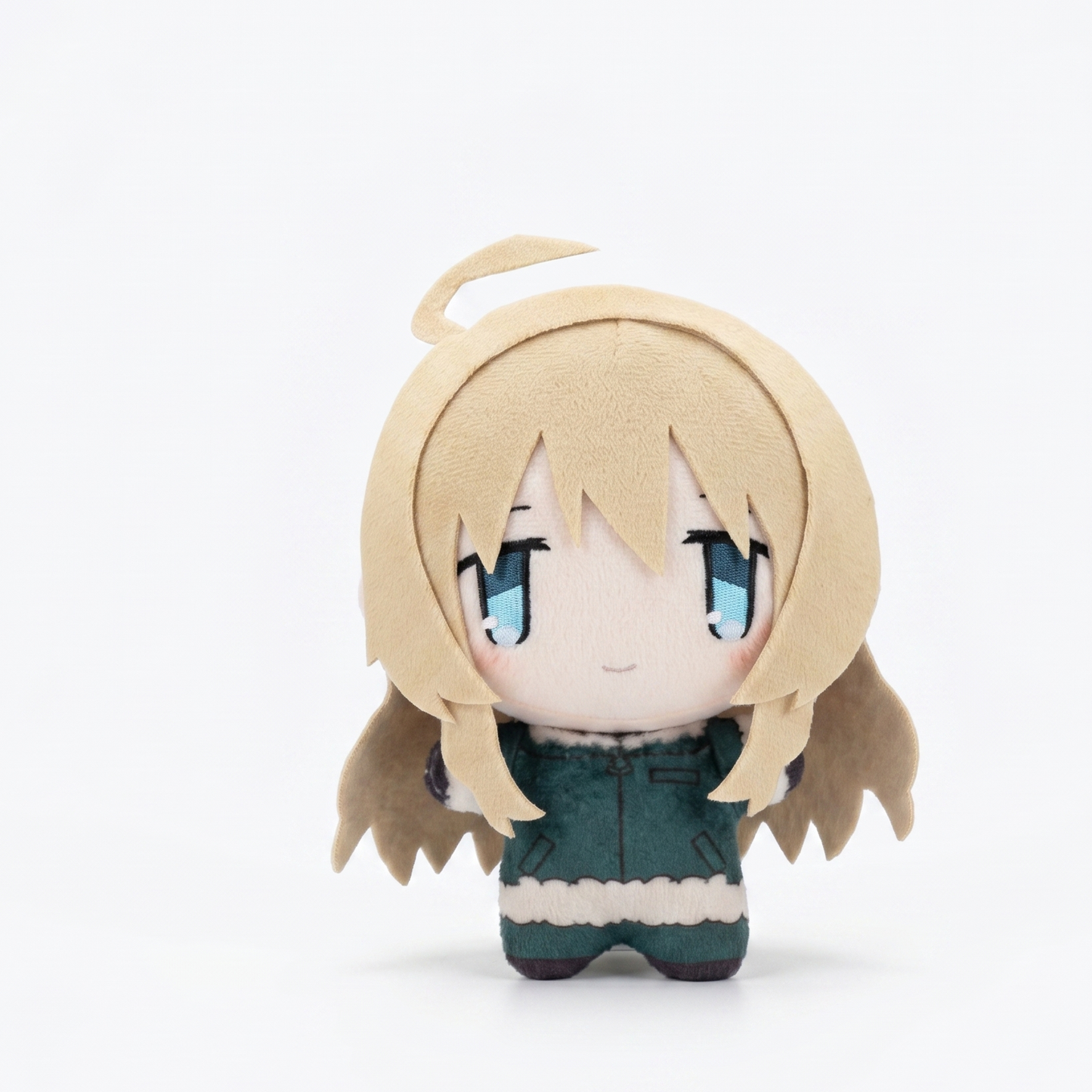 Post-apocalyptic anime plush Yuuri chibi figure on desk display
