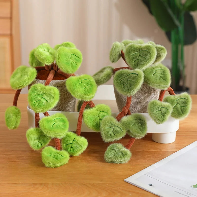 Pothos plush toy soft PP cotton filled poseable vine plant collectible