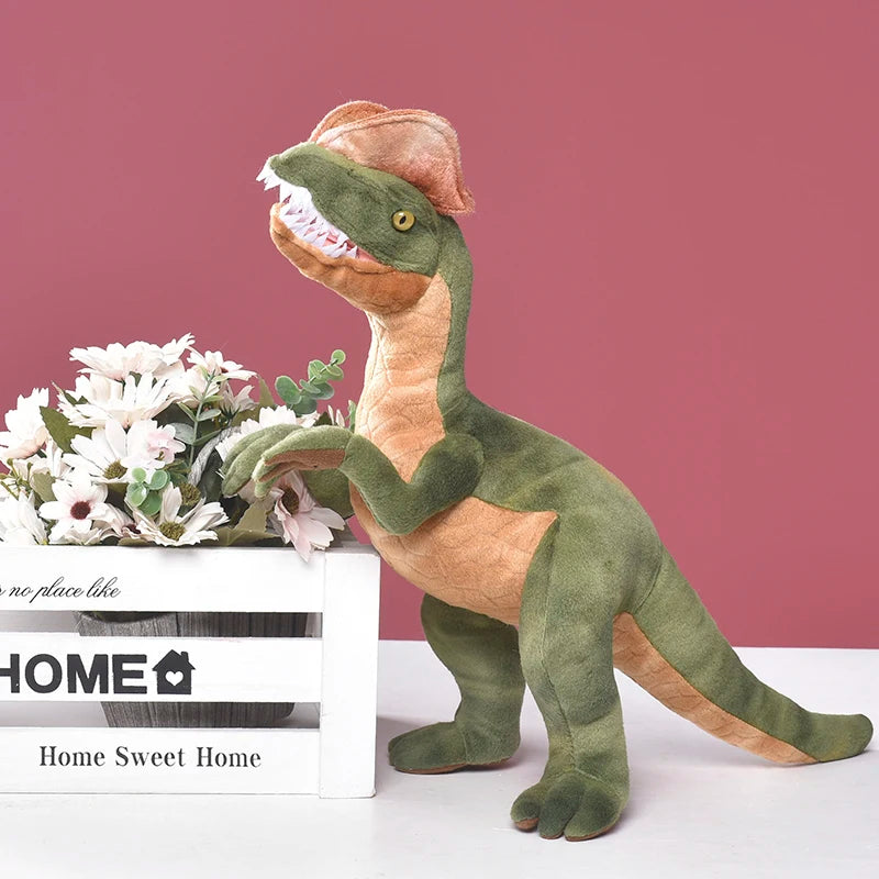 Prehistoric dinosaur plush soft plush material close up texture