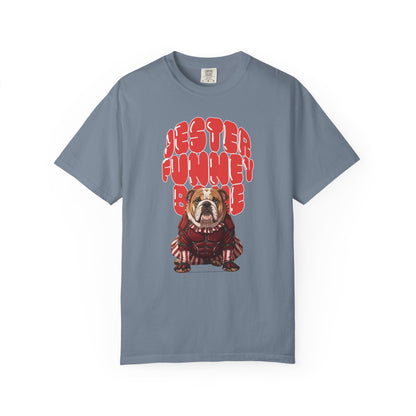 Premium 100% ring-spun cotton jester bulldog graphic apparel.