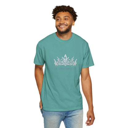 Premium white cotton t-shirt with an ice queen aesthetic graphic.