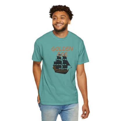Privateer shirt front view on a mannequin showing full design print
