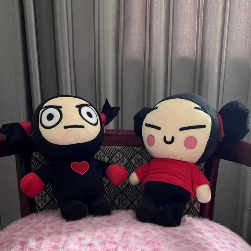 Pucca toy red outfit black hair kawaii plush doll