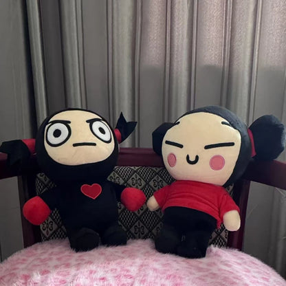 Pucca toy red outfit black hair kawaii plush doll