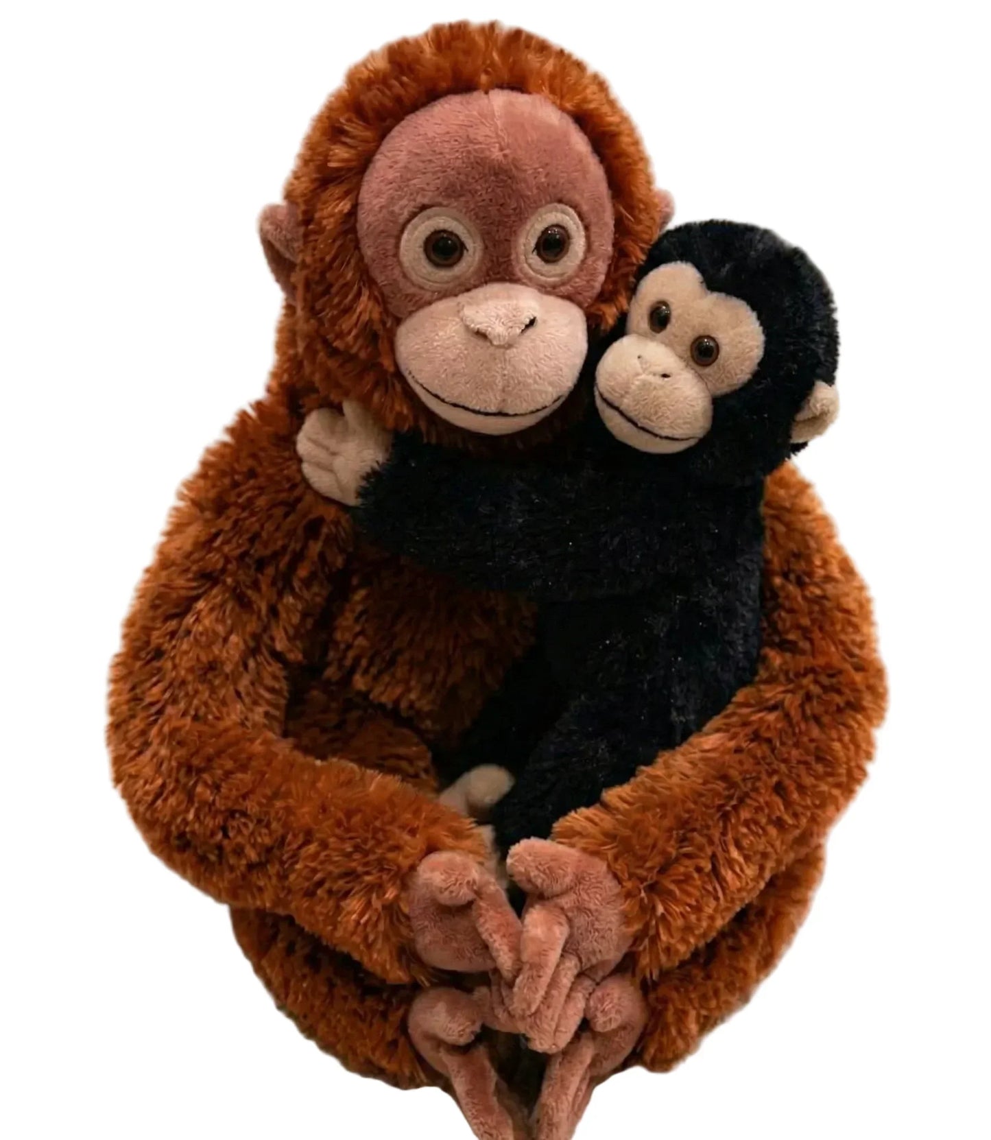 Punch Plush baby Japanese macaque holding orangutan toy