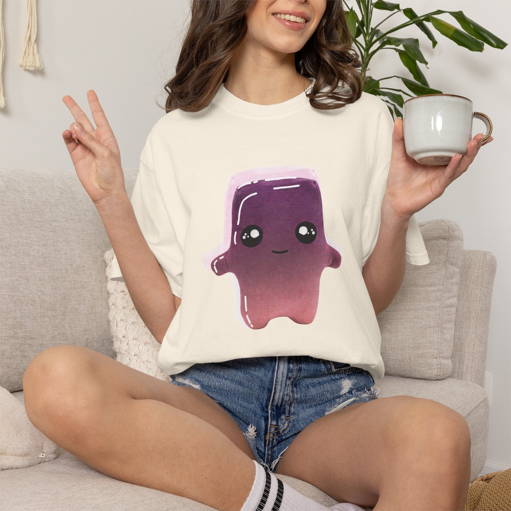  Purple kawaii tee unisex relaxed fit kawaii aesthetic fashion