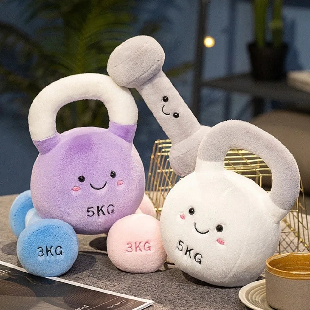 Purple kettlebell plush toy kawaii gym gift for gymer collectible