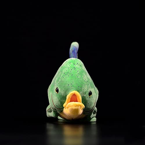 Realistic Mahi-Mahi plush toy vibrant blue green gold color detail