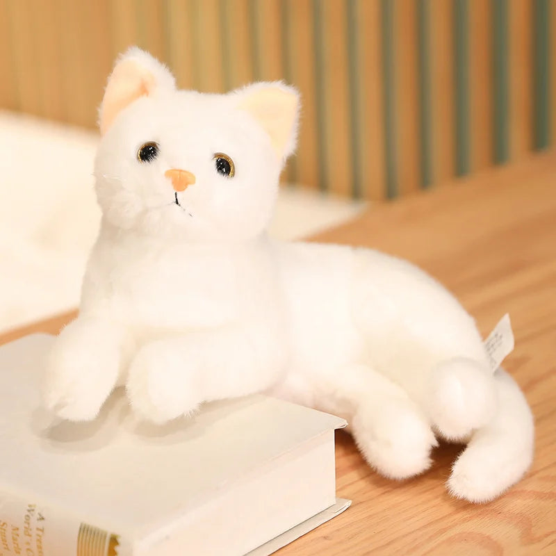 Realistic cat plush gray variant showing dense plush coat texture detail
