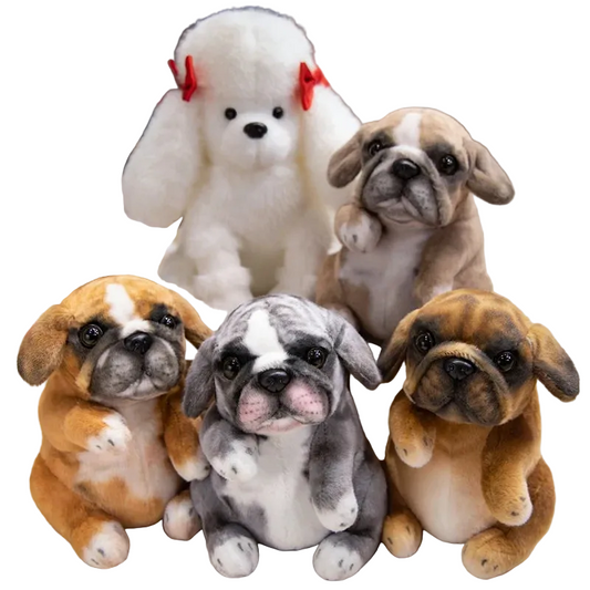 Realistic pug plushie khaki colour 20cm handmade stuffed animal wrinkled face