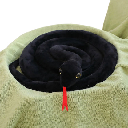 Realistic python stuffed animal 120cm soft plush texture detail close up