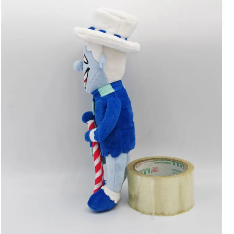 Rear view of Heat Miser plushie showing handmade stitching and construction quality