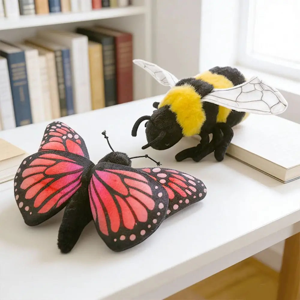 Red and black ladybug stuffed animal made from soft premium plush material