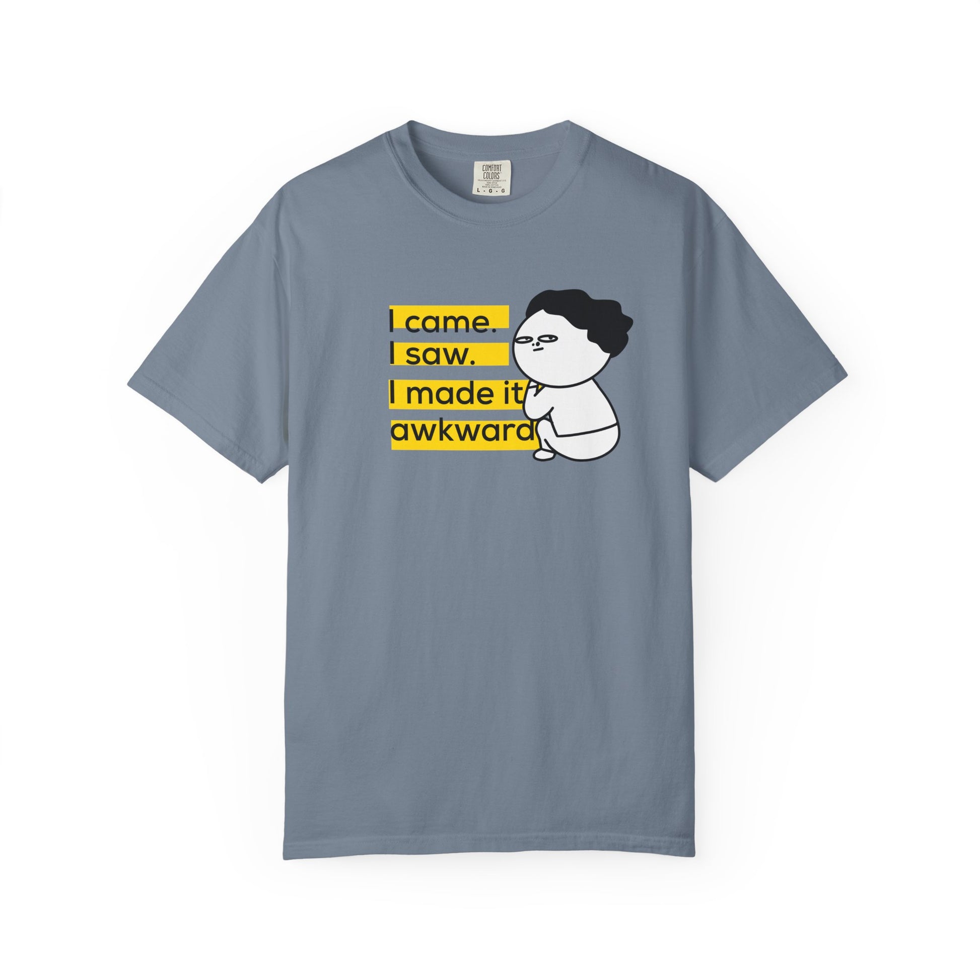 Relatable shirt for socially awkward people front view flat lay