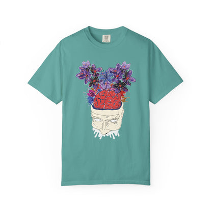 Relaxed fit Comfort Colors 1717 t-shirt showing tubular, side-seam-free construction.