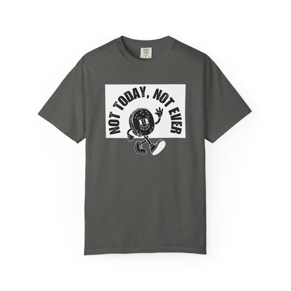 Retro coffee character graphic t-shirt I Void Today Not Ever funny adulting humor shirt front view
