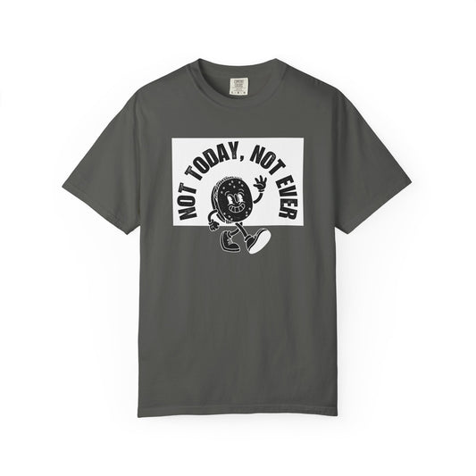 Retro coffee character graphic t-shirt I Void Today Not Ever funny adulting humor shirt front view