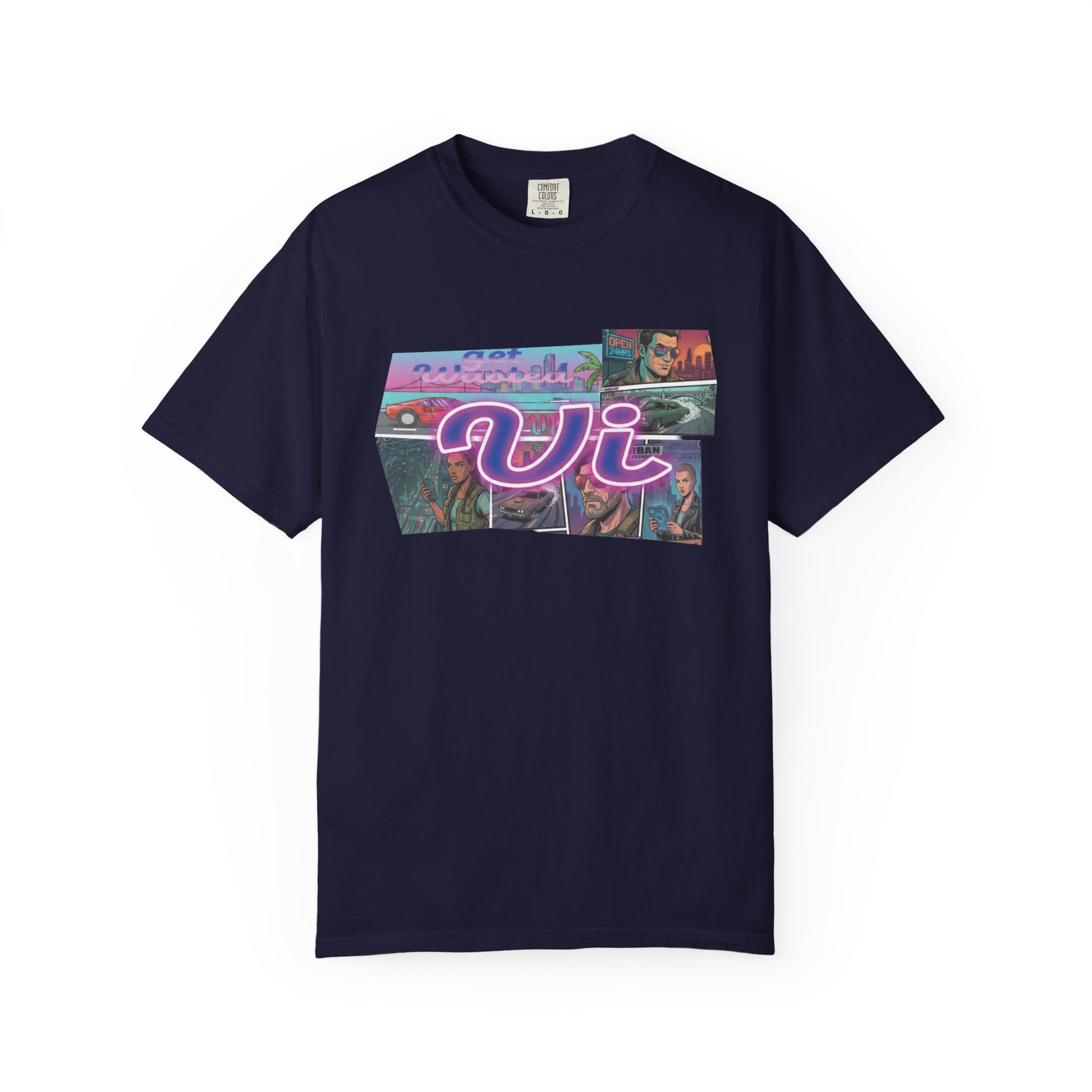Retro convertible neon graphic shirt
