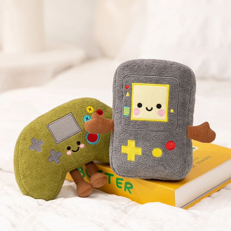Retro gamer plushies set all five variants on shelf kawaii room decor