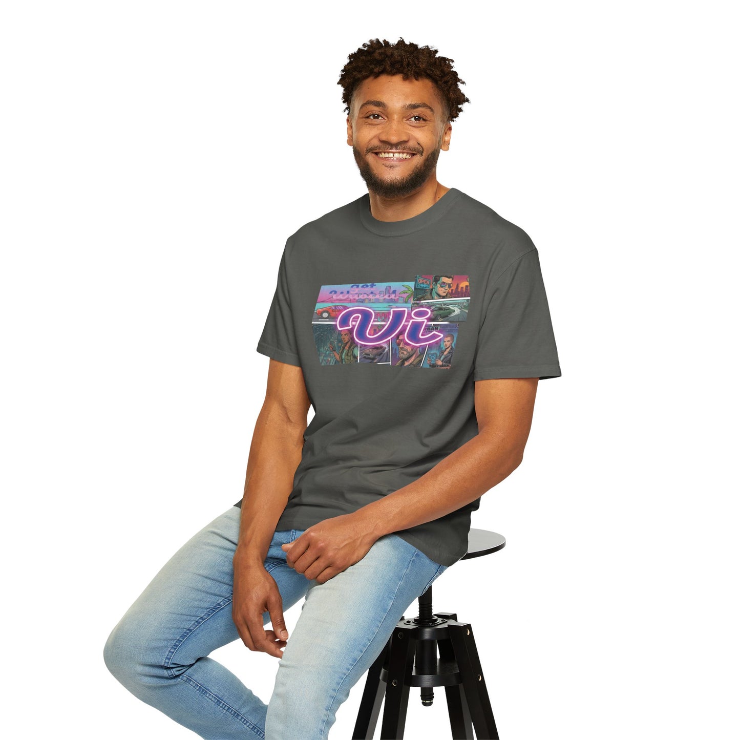 Retro gaming neon graphic tee
