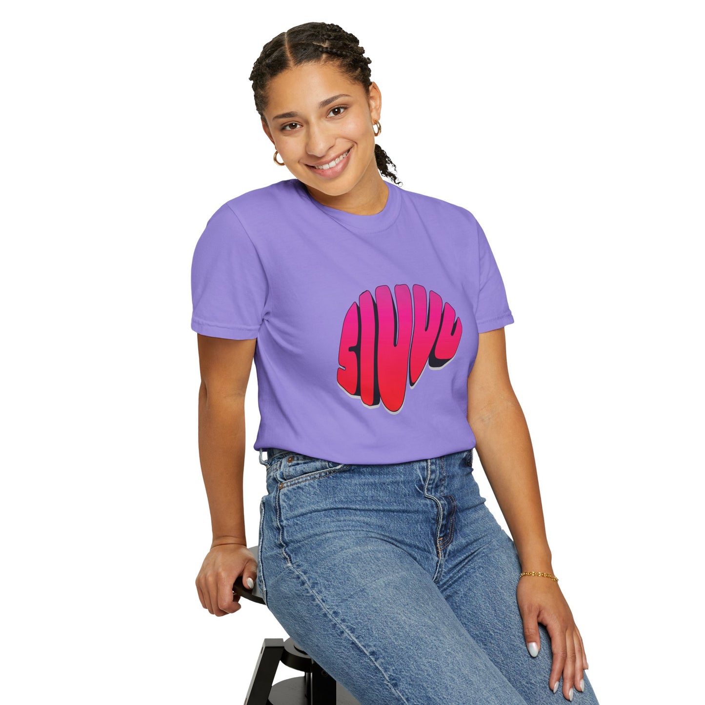 Retro number 7 soccer tee with goal celebration graphic