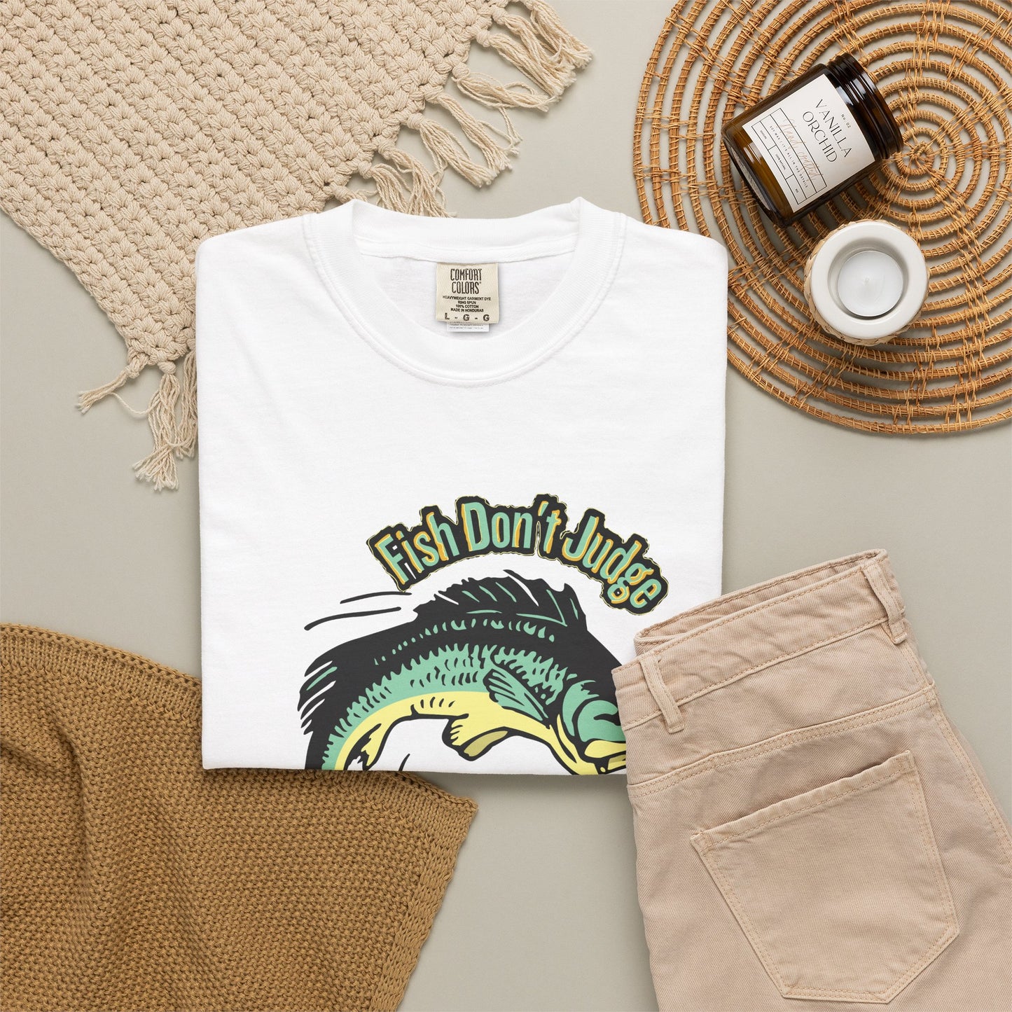 Retro outdoor apparel shirt for bass fishing enthusiasts, side view