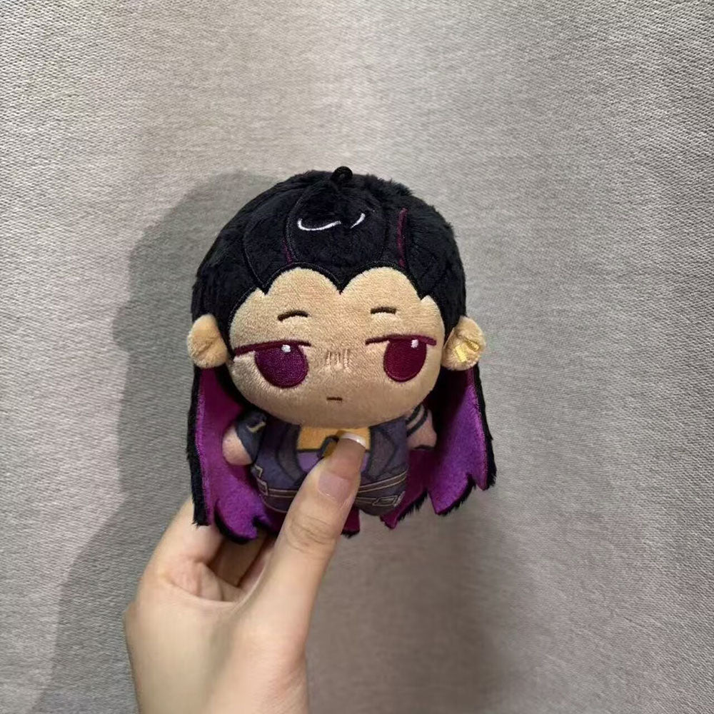 Reyna chibi plush close up face detail glowing purple eyes fan made plush toy
