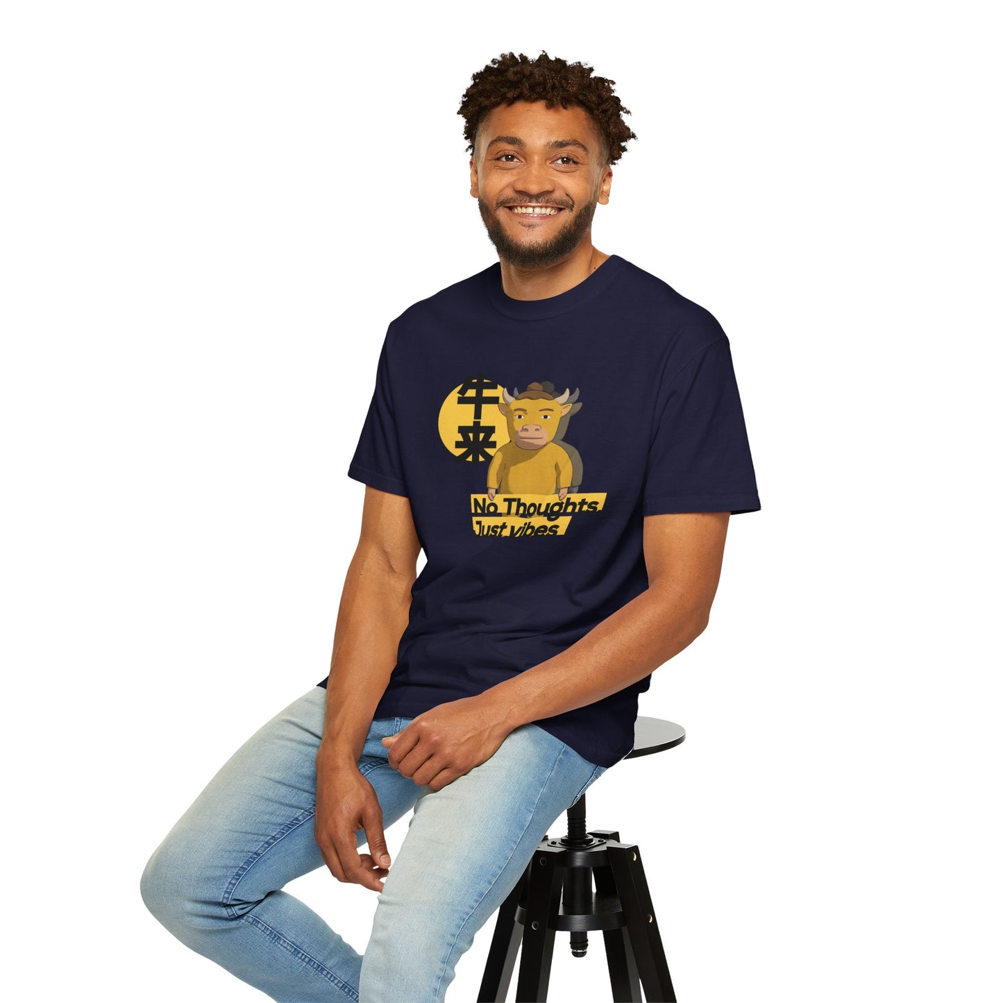 Ring-spun cotton graphic tee featuring Niu Lai character art