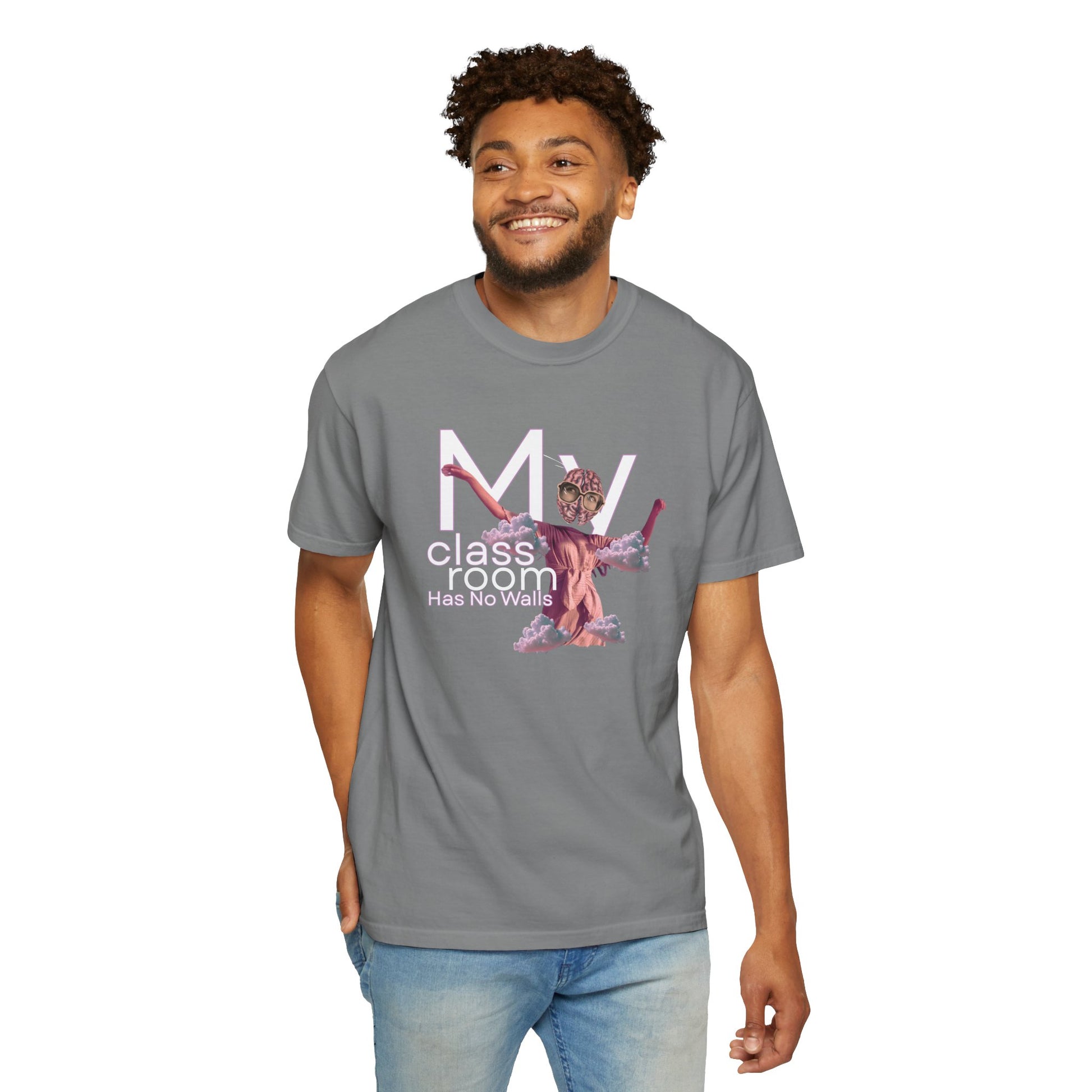 Ring-spun cotton graphic tee with modern front artwork