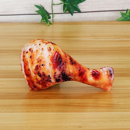 Roasted chicken plush close up showing realistic skin texture and bone detail