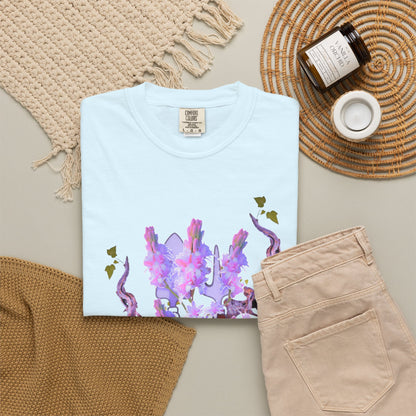 Rooted not ruined printed unisex tee size chart visual S through 3XL