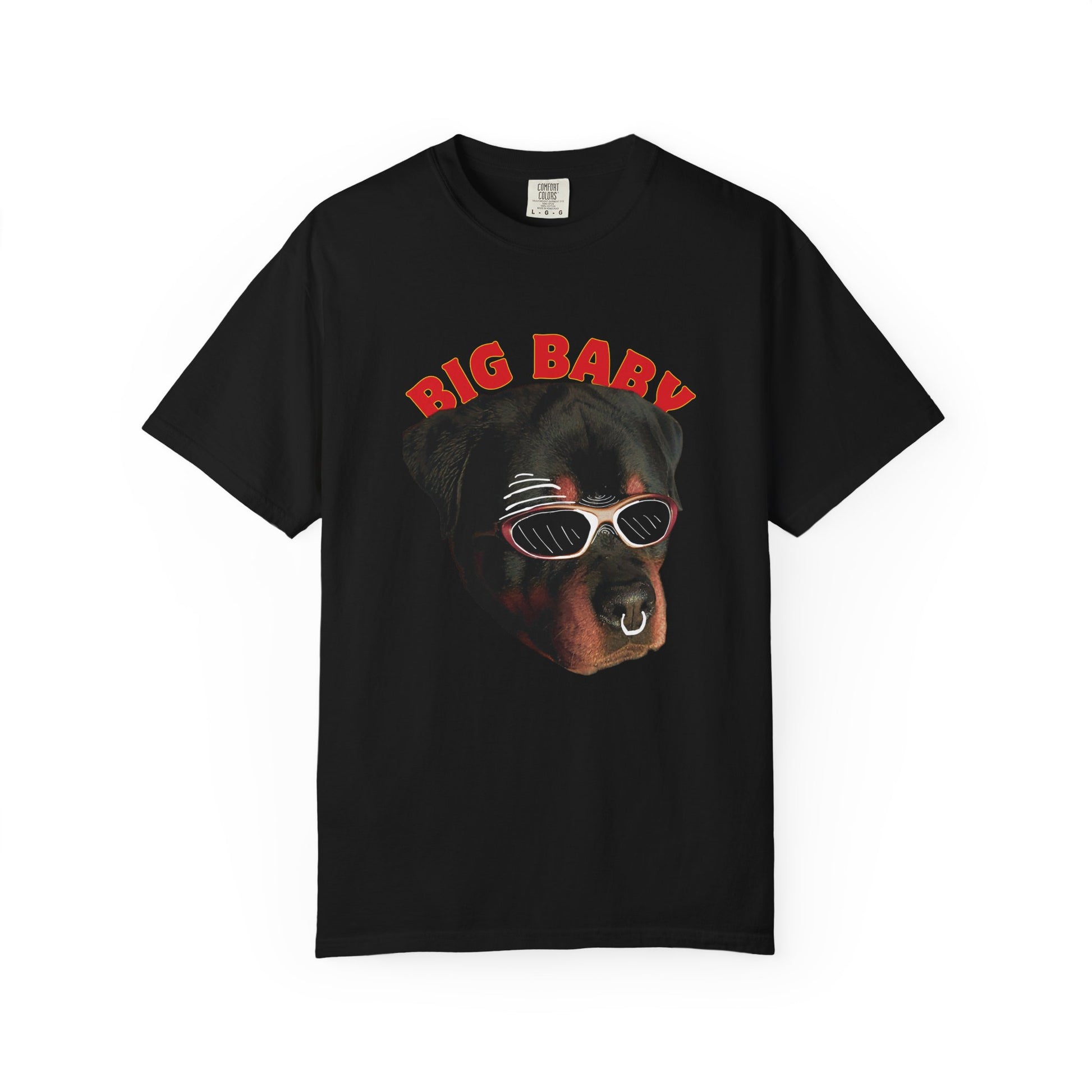 Rottweiler dog lover gift tee with bold graphic print worn by male model