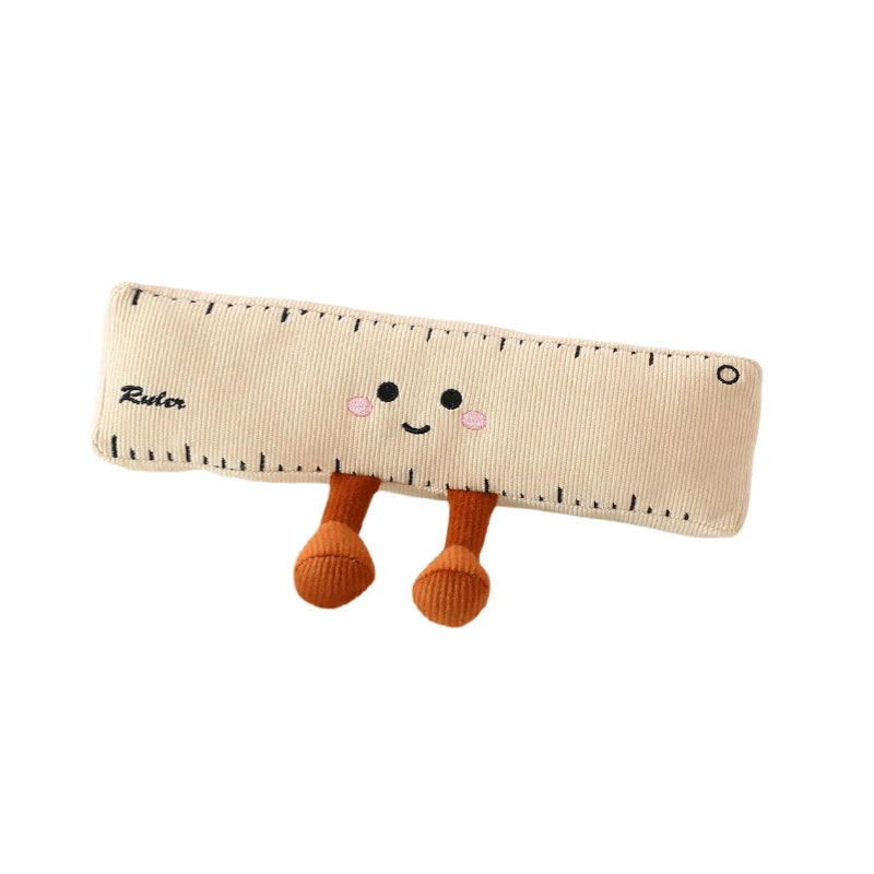 Ruler plush kawaii collectible desk toy soft PP cotton stuffed plushie