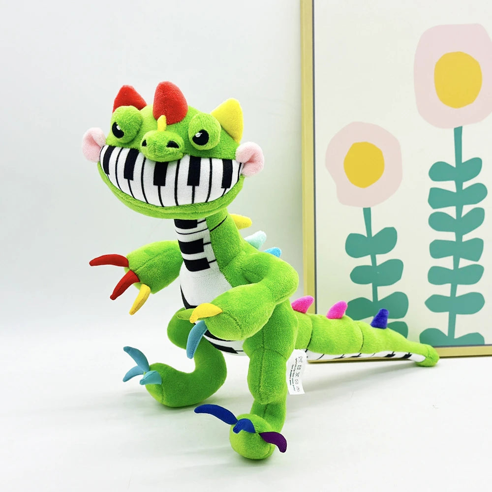 Piano Key Dinosaur Plushie | Handmade Piano Dinosaur Plush 33cm Stuffed Animal Collectible
