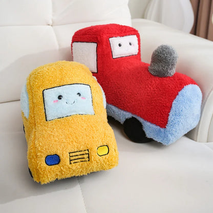 Chunky Vehicle Plushies - Soft Smiling Car Truck Plane Train Plush Toy | Happy Wheels Handmade Stuffed Animal
