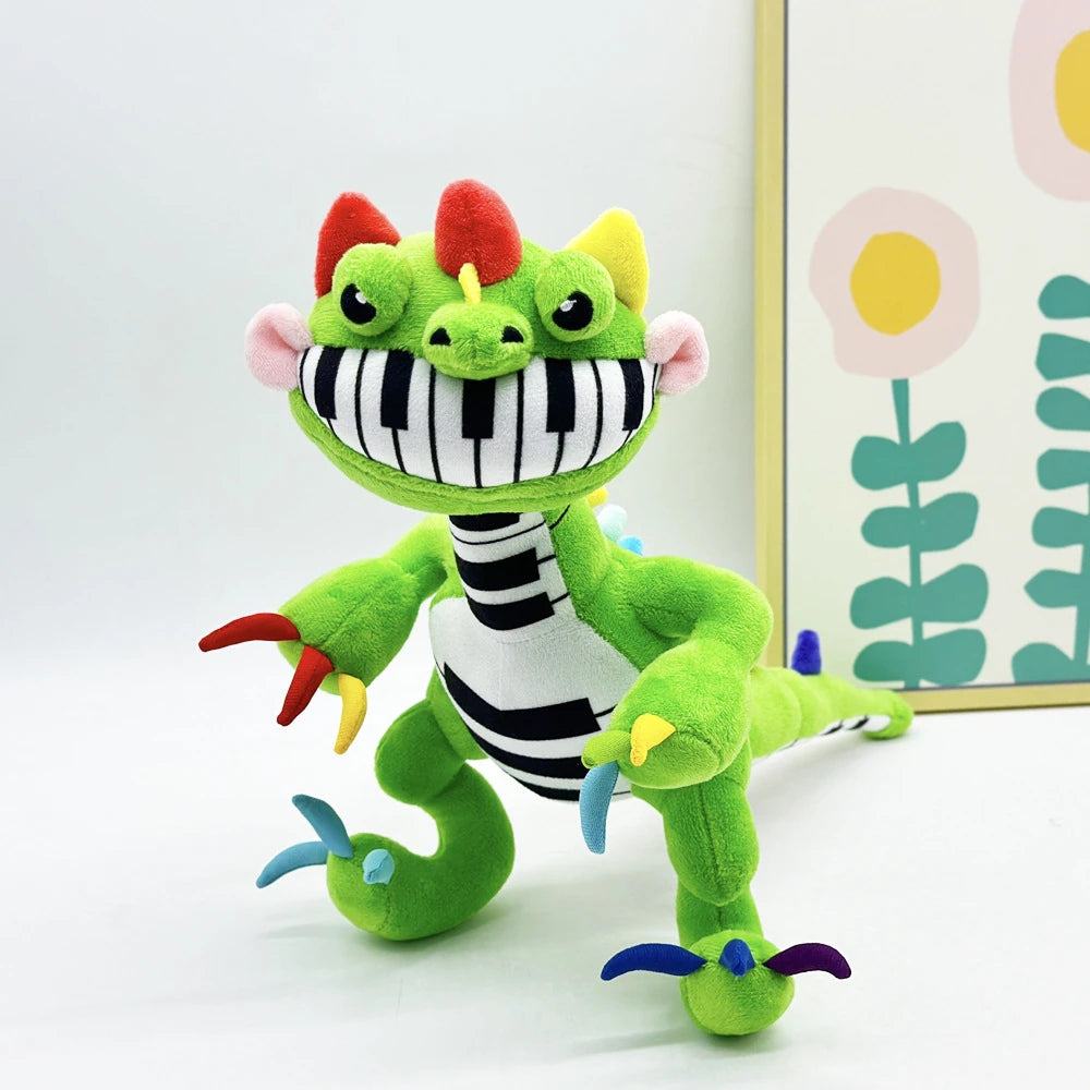 Piano Key Dinosaur Plushie | Handmade Piano Dinosaur Plush 33cm Stuffed Animal Collectible
