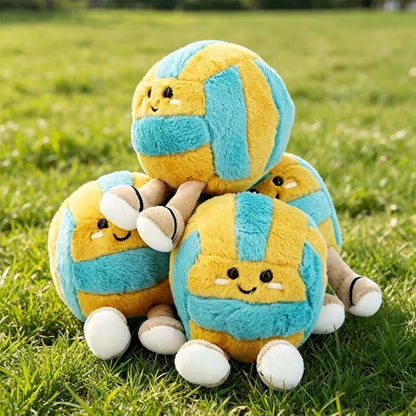 Happy Beach Volleyball Mini Plushie Charm — Cute Volleyball Plush Bag Charm & Key Ring | Sports Bag Decor