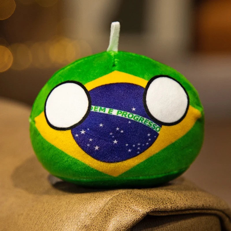Countryball Plush Toy | 10cm Flag Plushes | Polandball Stuffed Doll | USA UK Japan Brazil Germany + 16 More