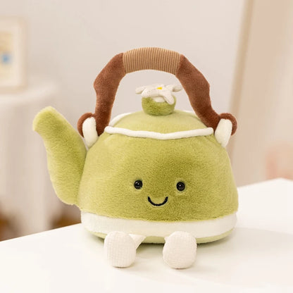 Kawaii Kitchen Plushies | Green Teapot, Hotpot & Frying Pan Amuseable Style Food Plush Decor