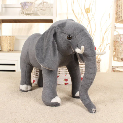 Lifelike Standing Elephant Plush | Realistic Safari Stuffed Animal | Calming Nursery Handmade Plush Toy