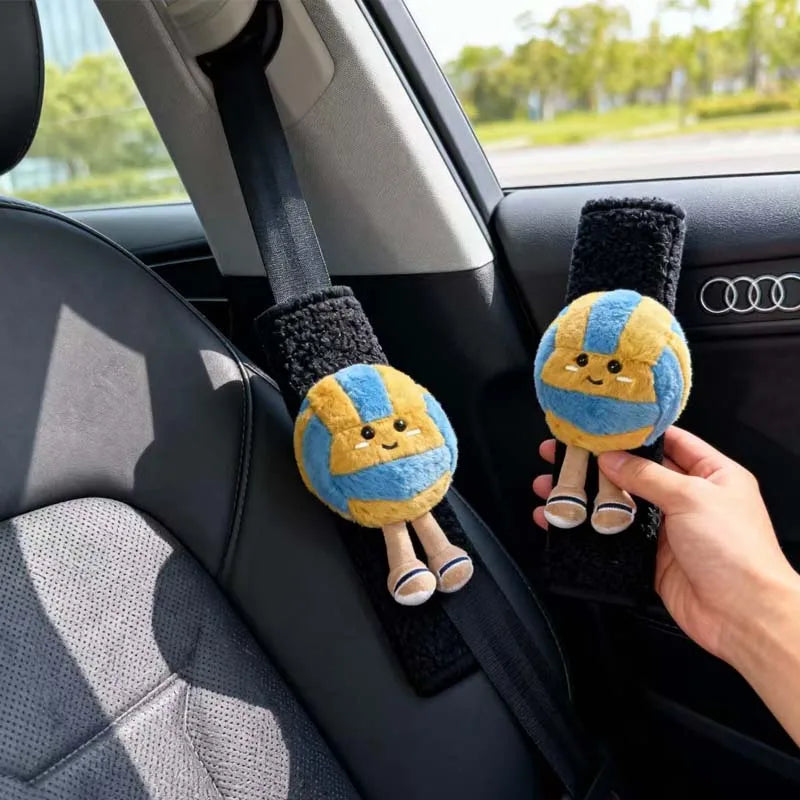 Happy Beach Volleyball Mini Plushie Charm — Cute Volleyball Plush Bag Charm & Key Ring | Sports Bag Decor