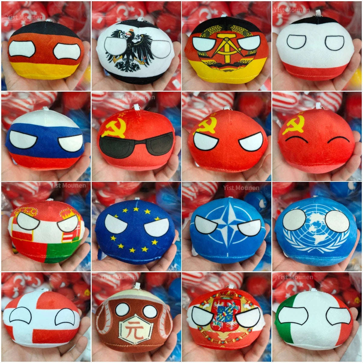 Countryball Plush Toy | 10cm Flag Plushes | Polandball Stuffed Doll | USA UK Japan Brazil Germany + 16 More