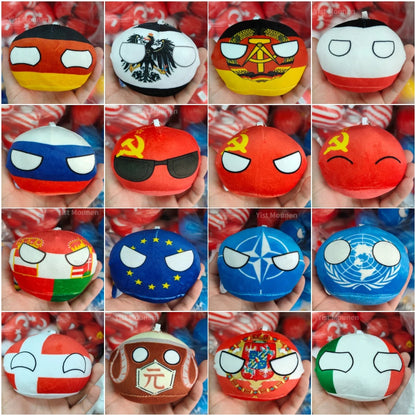 Countryball Plush Toy | 10cm Flag Plushes | Polandball Stuffed Doll | USA UK Japan Brazil Germany + 16 More