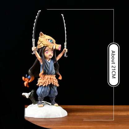 Unique Nezuko and Inosuke crossover PVC statue