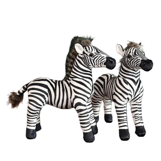 Realistic Standing Zebra Plush 33cm Lifelike Zebra Stuffed Animal Safari Nursery Decor and Gift